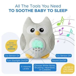 Bubzi Soothing Sleep Owl - White and Gray